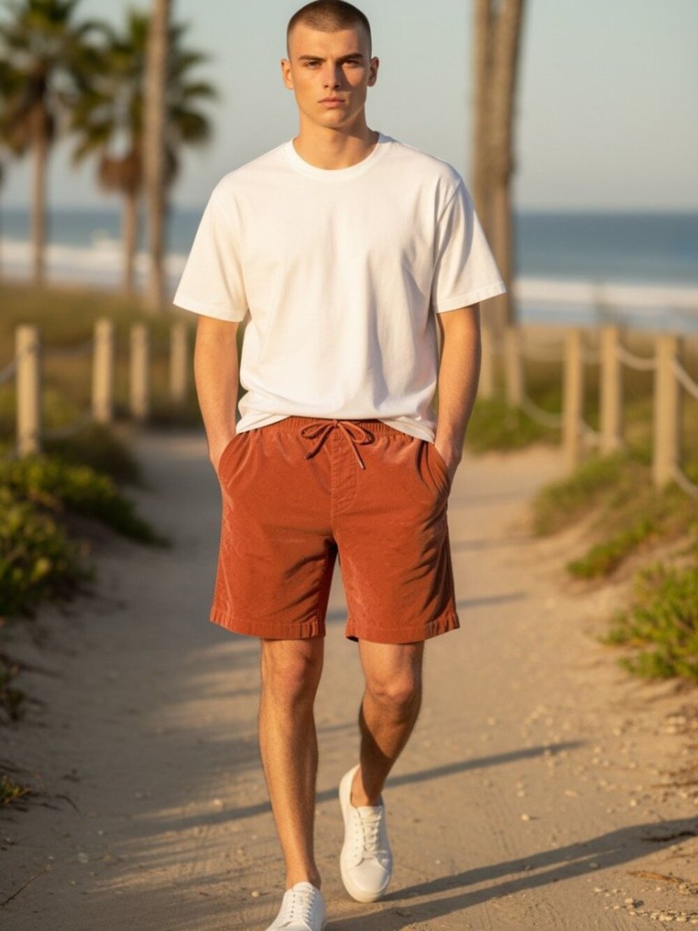 Hurley Rust Orange Men's Corduroy Shorts
